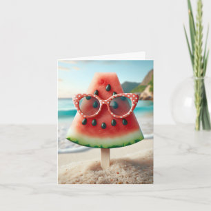 Tarjeta Melón de agua con gafas de sol