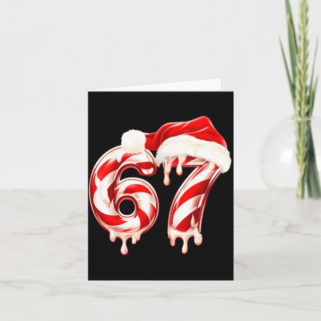 Tarjeta Melting Candy Cane 67 Christmas Design, Santa Hat  (Anverso)