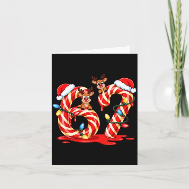 Tarjeta Melting Candy Cane 67 Christmas Design Santa Hat H (Anverso)