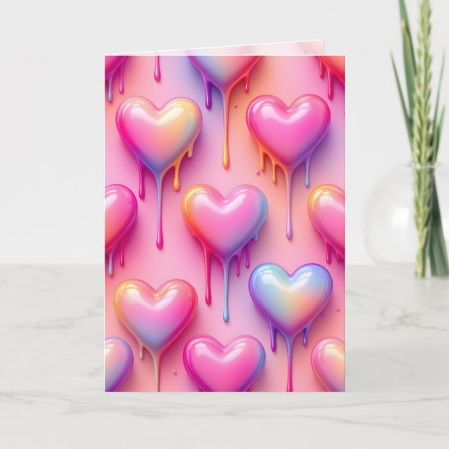 Tarjeta Melting Heart Greeting Card – Modern Pastel Love A (Anverso)