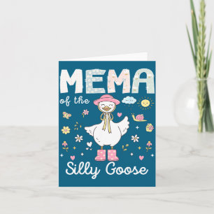 Tarjeta Mema de la niña del ganso tonto en su cumpleaños f
