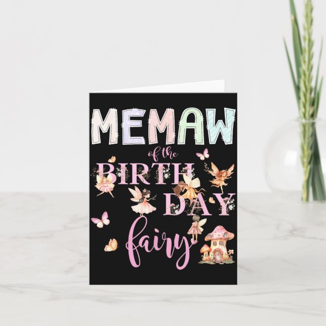Tarjeta Memaw de la Hada de Cumpleaños Cumpleañera Mágica  (Anverso)