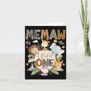 Tarjeta Memaw Of The Wild One Birthday Jungle Safari A