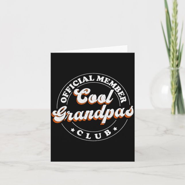 Tarjeta Member Cool Grandpas Club For New Grandfather  (Anverso)