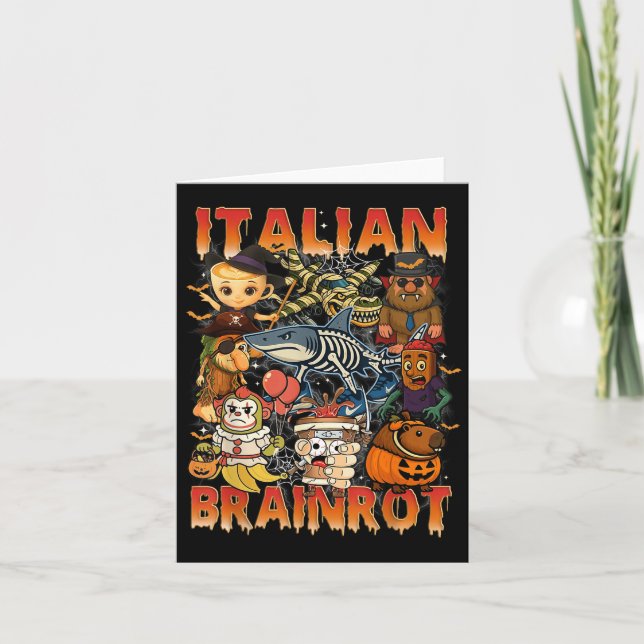 Tarjeta Meme de Brainrot italiano Halloween C (Anverso)