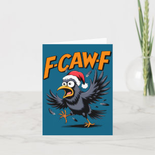 Tarjeta Meme de cita de cuervo F-caw-f - Cuervo divertido