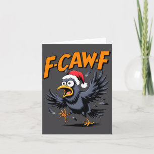 Tarjeta Meme de cita de cuervo F-caw-f - Cuervo divertido
