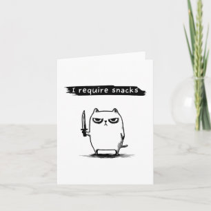 Tarjeta Meme de gato divertido requiero diseño de snacks h