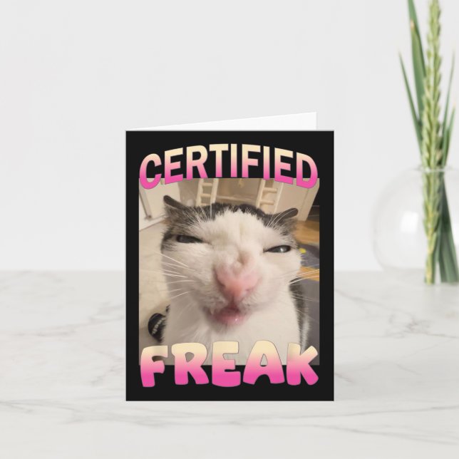 Tarjeta Meme de gato falso certificado Memes ofensivos Gra (Anverso)
