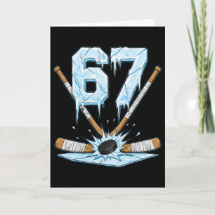 Tarjeta Meme de Hockey Divertido 67 6-7 Seis Siete Gen Alp
