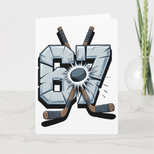 Tarjeta Meme de Hockey Seis Siete 6 7 67 Meme de Hockey