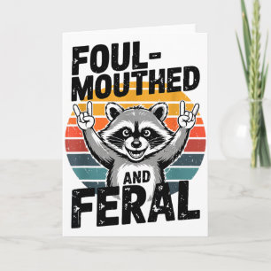 Tarjeta Meme de mapache malhablado y feroz divertido basur