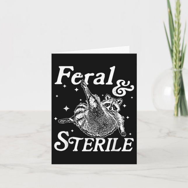 Tarjeta Meme De Raccoon Feral Y Estéril (Anverso)