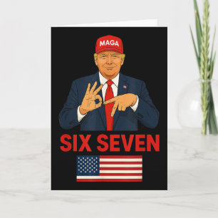 Tarjeta Meme de Trump 67 Seis Siete Disfraz Divertido de E
