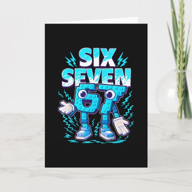 Tarjeta Meme Divertido 67 Seis Siete 6 7 Chicos con Brainr (Anverso)