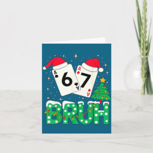 Tarjeta Meme Divertido 6 7 Festivo Ker Bruh Árbol de Navid
