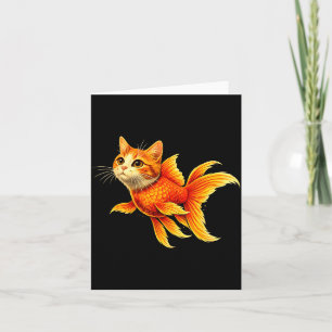 Tarjeta Meme divertido de animal híbrido de gato y pez dor