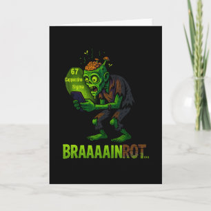 Tarjeta Meme Divertido de Cerebro Podrido de Zombie 6 7 Ha