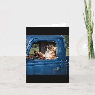 Tarjeta Meme Divertido de Corgi Divertido Perro Conduciend