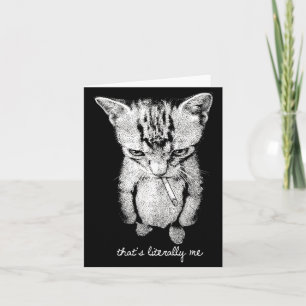 Tarjeta Meme divertido de gato munchkin fumando gatito de