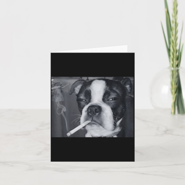 Tarjeta Meme Divertido de Perro Fumando Cigarrillo Meme de (Anverso)