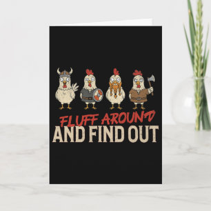 Tarjeta Meme Divertido De Pollo Vikingo Fluff Around And F