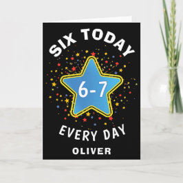 Tarjeta Meme Divertido Seis Hoy 6-7 Todos los Días Cumplea