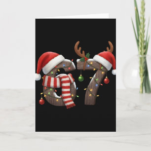 Tarjeta Meme Divertido Seis Siete Navidad 6-7 Luces de Nav