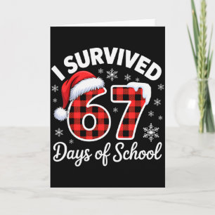 Tarjeta Meme Divertido Seis Siete Navidad Sobreviví 67 Día
