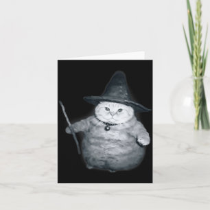 Tarjeta Meme Gatito Mago Gorda Bruja Gato Mago Cerebro Est