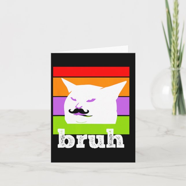 Tarjeta Meme gracioso que dice Bruh con Cat-Cinco De Mayo- (Anverso)