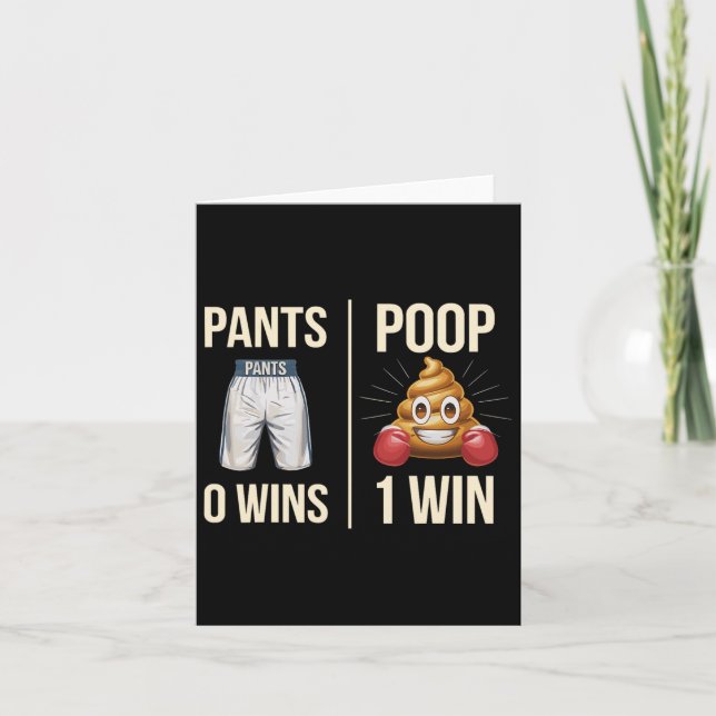 Tarjeta Meme Humor de inodoros Poop Divertido Pants 0 P (Anverso)