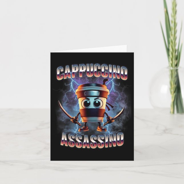 Tarjeta Meme italiano Cappuccino Ino Brainrot (Anverso)