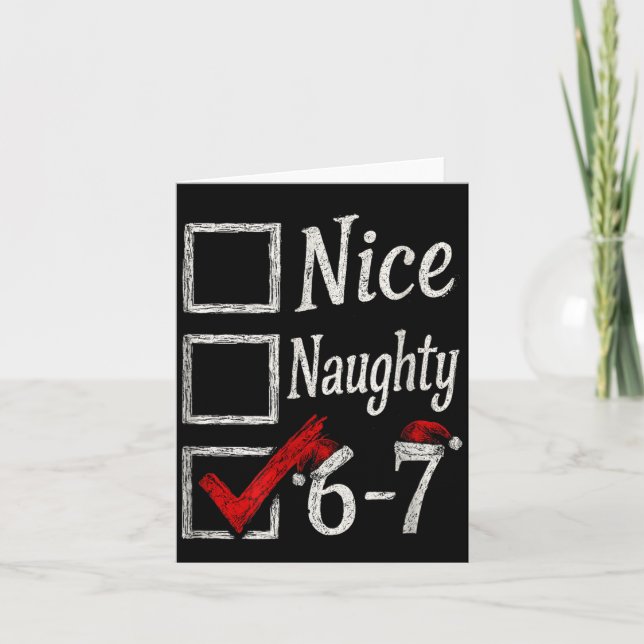 Tarjeta Meme Nice Naughty Christmas Funny Gift Men, Women  (Anverso)