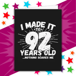 Tarjeta Meme sarcástico de 92 años Gracioso cumpleaños 92