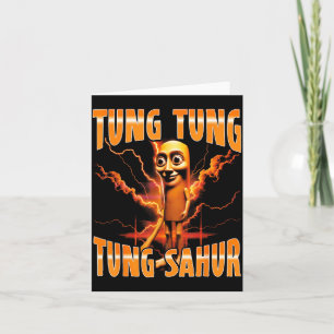Tarjeta Meme surrealista italiano de locura Tung Tung Tung