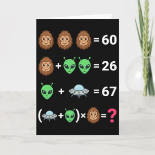 Tarjeta Meme viral 6 7 Bigfoot Alien Ovni Ecuación de álge