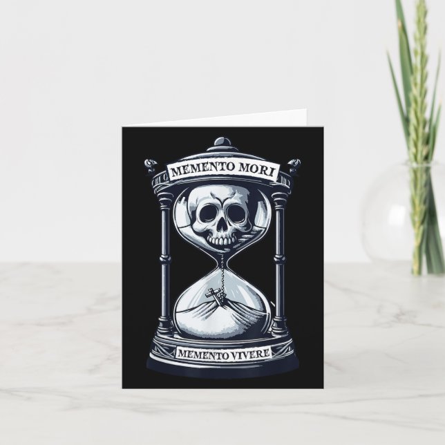 Tarjeta Memento Mori Memento Vivere Skull Design Stoic Phi (Anverso)