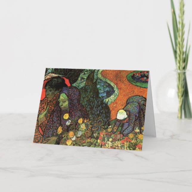 Tarjeta Memoria del Jardín en Etten por Vincent van Gogh (Anverso)