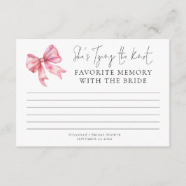 Tarjeta Memoria Favorita Con Ducha Bridal De Bow Rosa De N
