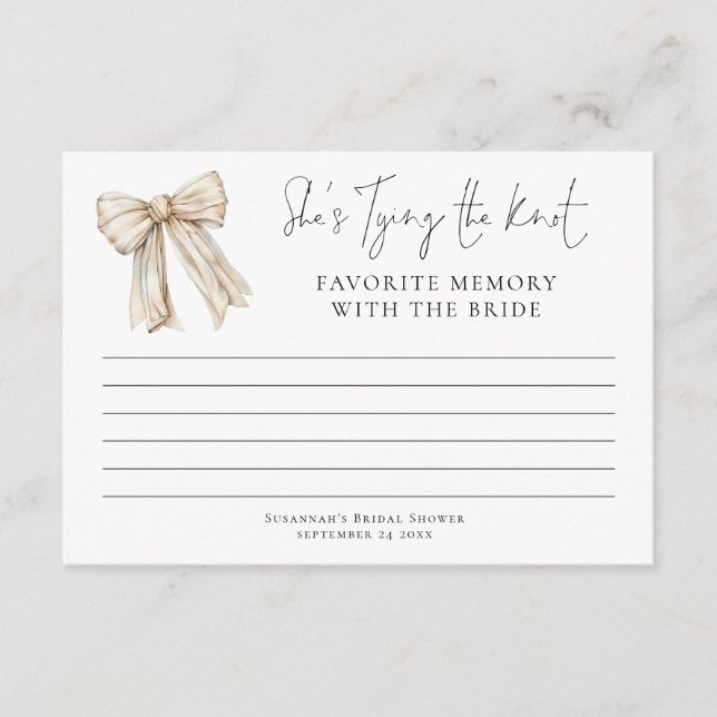 Tarjeta Memoria favorita con ducha de novia con crema de n (Anverso)