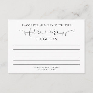Tarjeta Memoria favorita con la futura ducha nupcial de la