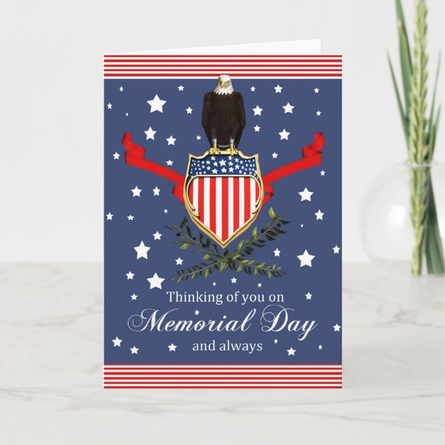 Tarjeta Memorial Day - Águila Y Cartel (Anverso)