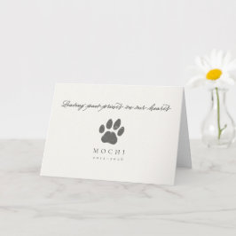 Tarjeta Memorial de gato por pérdida de mascota con huella