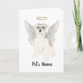 Tarjeta Memorial de la simpatía de Schnauzer gris blanco