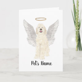 Tarjeta Memorial de la simpatía por el perro blanco crema