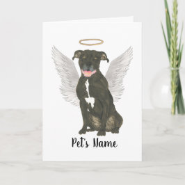 Tarjeta Memorial de la solidaridad de Black Pitbull Staffy