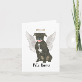 Tarjeta Memorial de la solidaridad de Black Pitbull Staffy