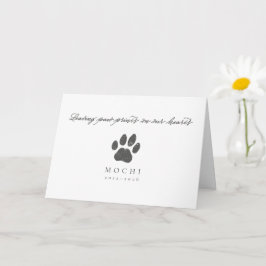 Tarjeta Memorial de pérdida de gato con huella de pata gri