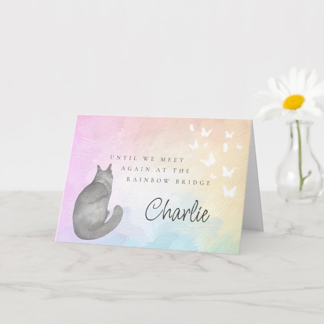 Tarjeta Memorial de pérdida de mascota Puente del Arcoíris (Planta pequeña)